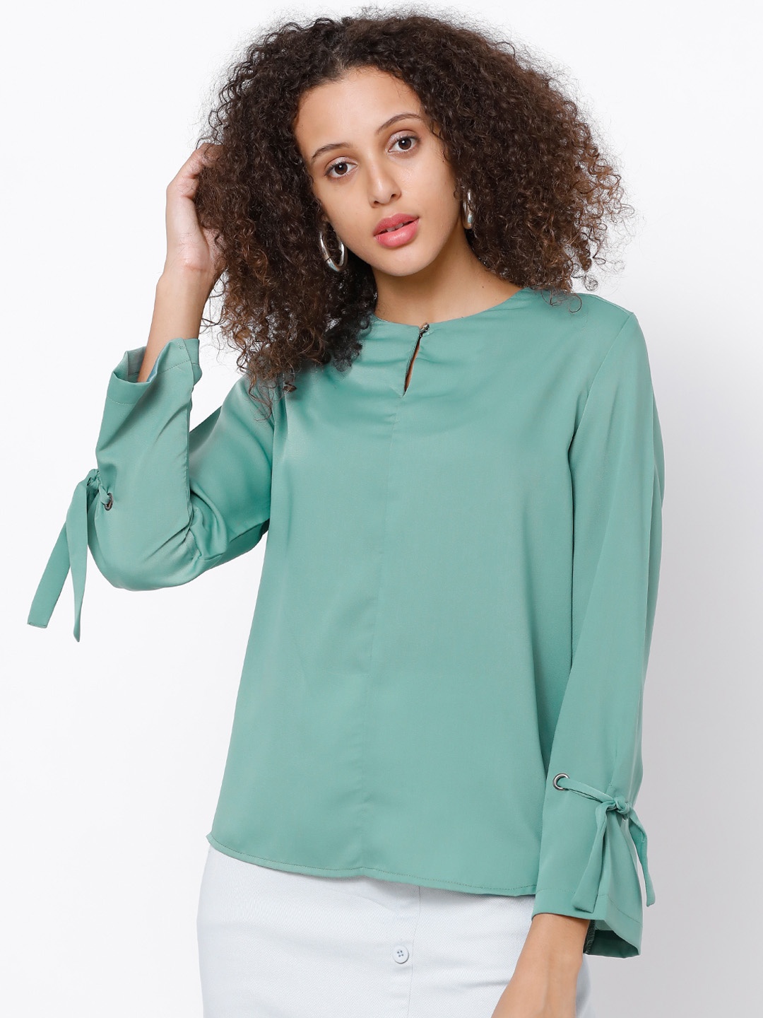 

Tokyo Talkies Women Green Solid Top