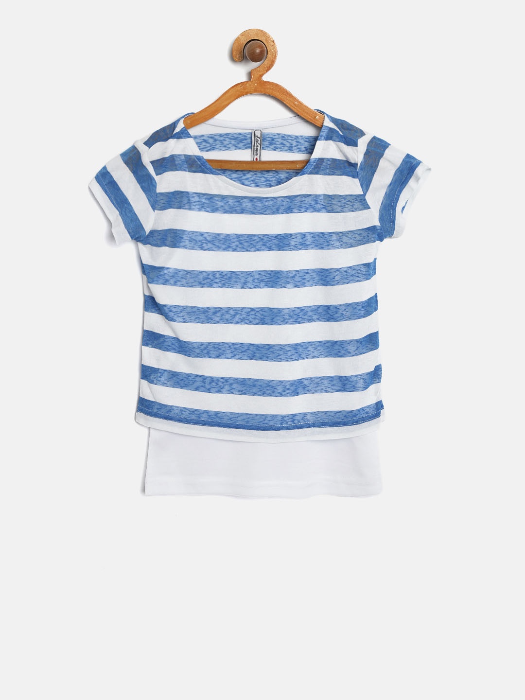 

Lee Cooper Girls Blue & White Striped Top