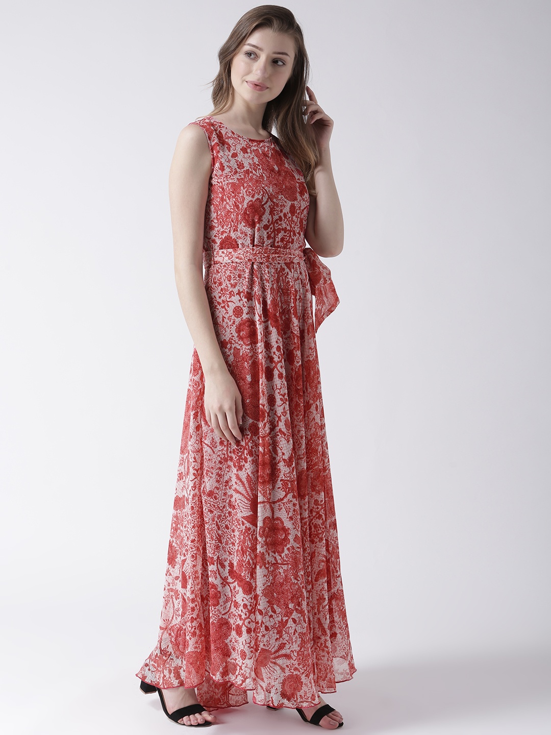 

MsFQ Women Red Printed Maxi Dress
