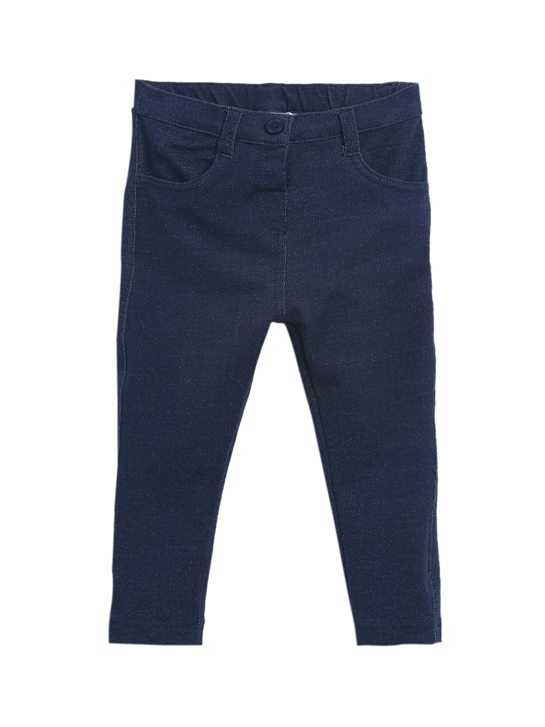 

MINI KLUB Girls Blue Regular Fit Solid Regular Trousers