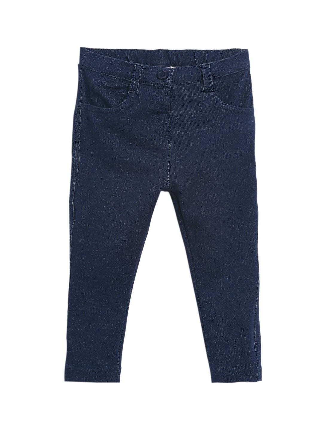 

MINI KLUB Girls Blue Regular Fit Solid Regular Trousers