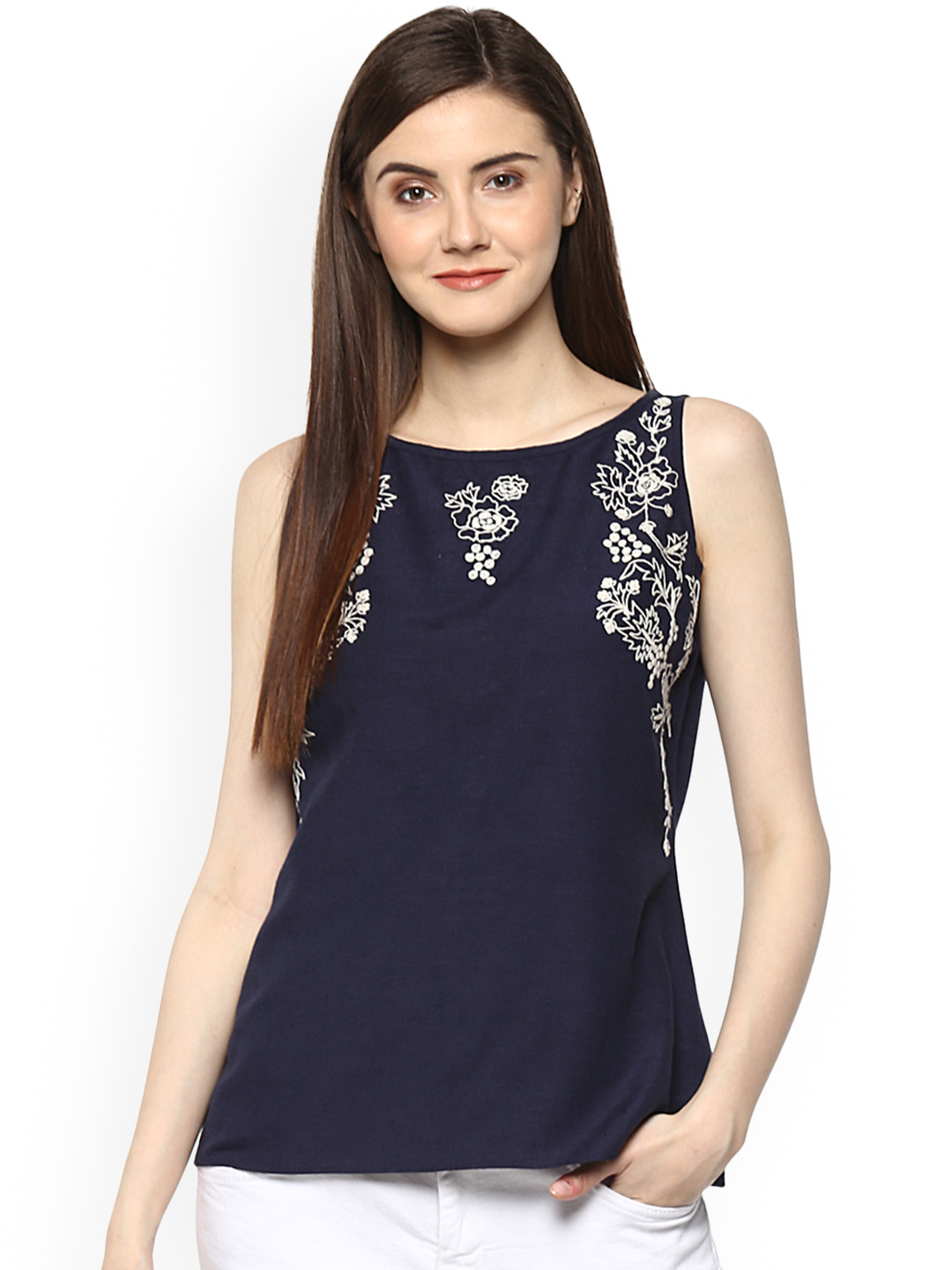 

Taurus Women Blue Printed Pure Cotton Top