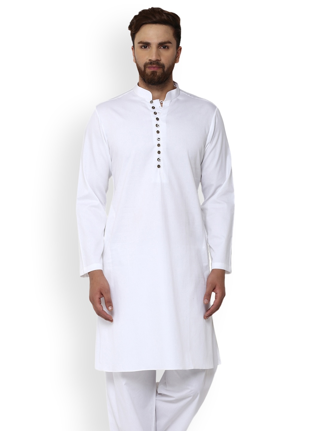 

See Designs Men White Solid A-Line Kurta