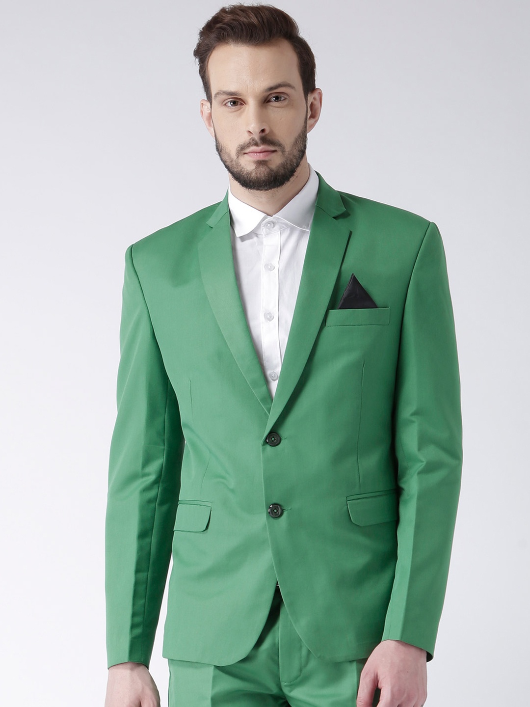 

Hangup Green Solid Slim Fit Blazer