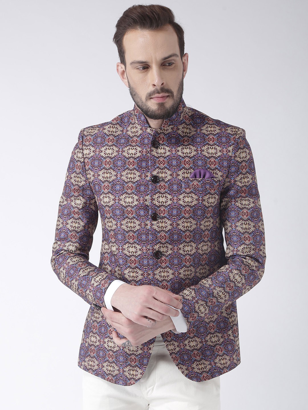 

Hangup Men Multicoloured Abstract Print Single-Breasted Blazer, Multi