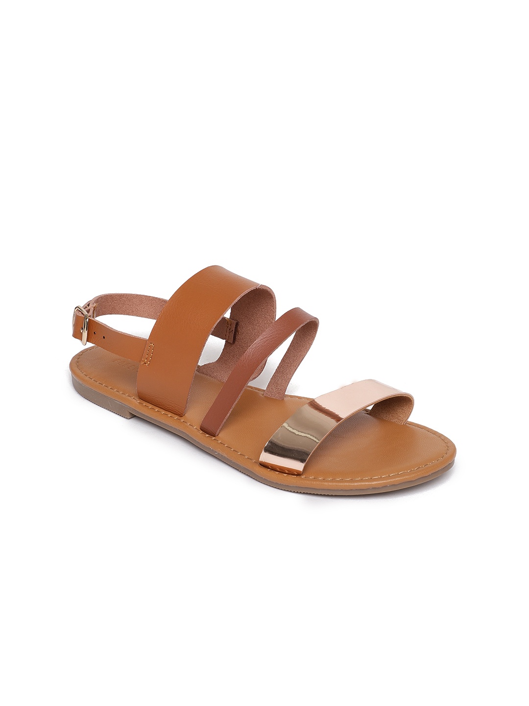 

FOREVER 21 Women Tan Open Toe Flats