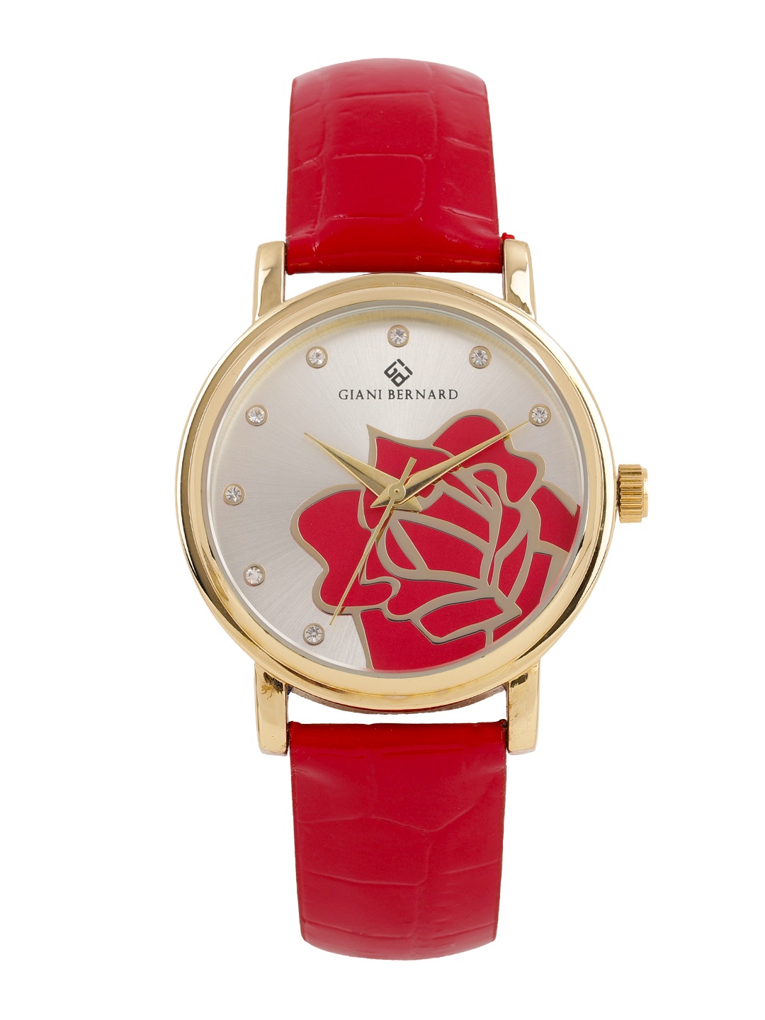 

Giani Bernard Women Silver-Toned & Red Analogue Watch GBL-03E