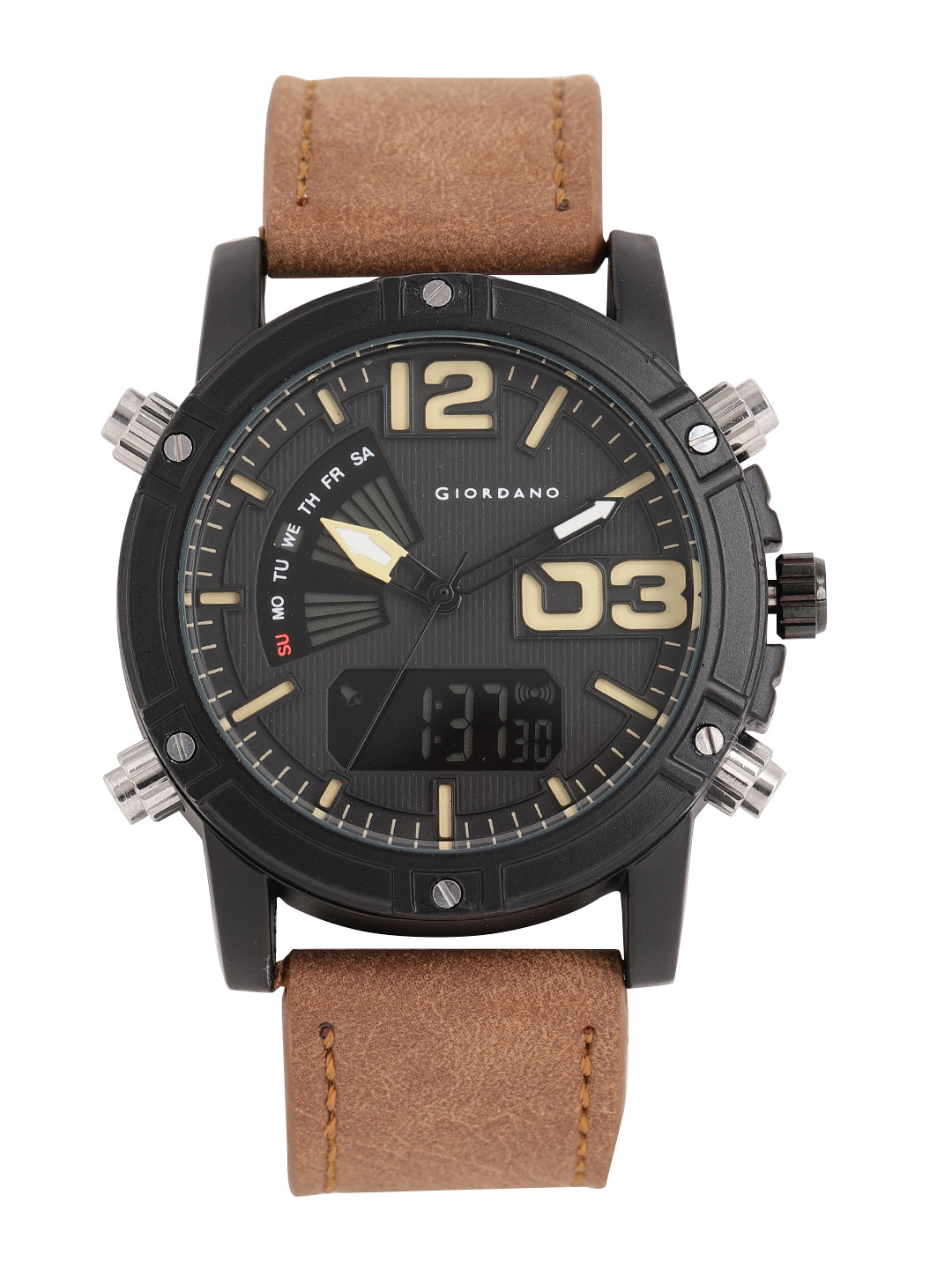 

GIORDANO Men Black Analogue and Digital Watch C1059-01