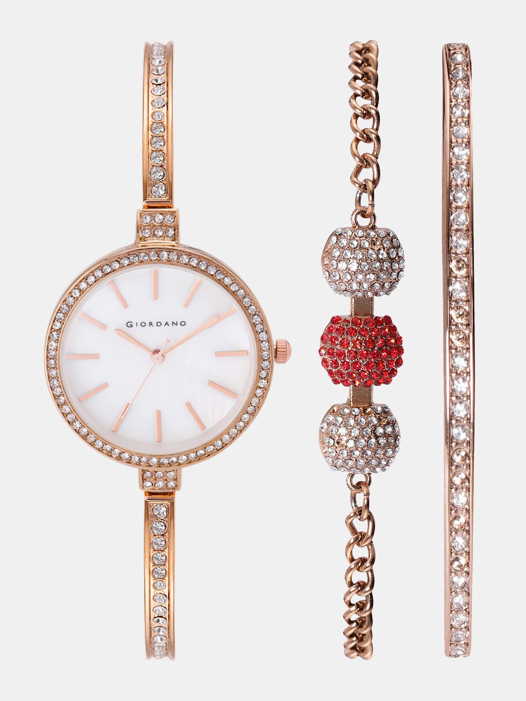 

GIORDANO Women Watch Gift Set, Gold