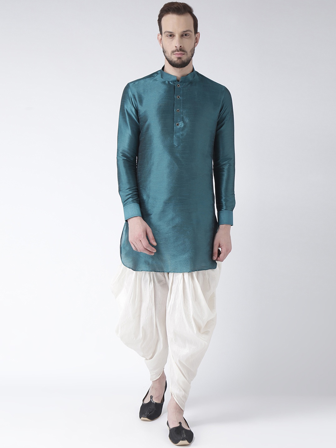 

DEYANN Men Blue & Off-White Solid Kurta with Patiala