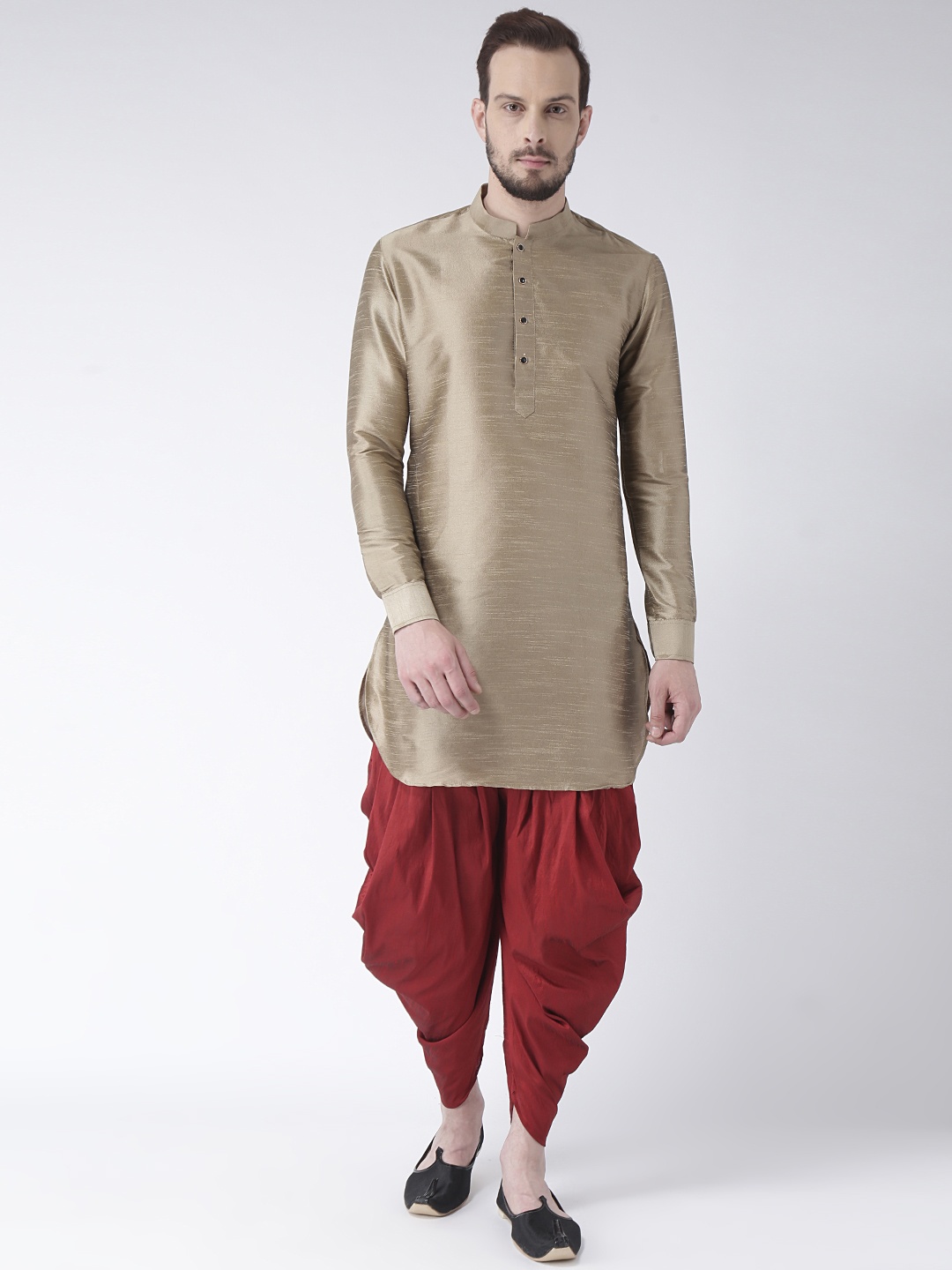 

DEYANN Men Brown & Maroon Solid Kurta with Patiala