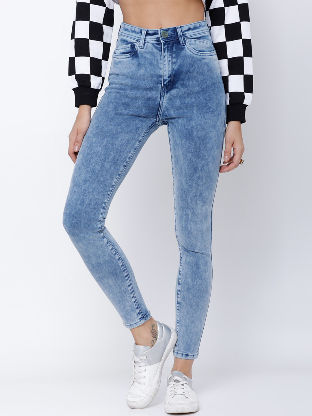 

Tokyo Talkies Women Blue Super Skinny Fit Mid-Rise Ankle Length Stretchable Jeans