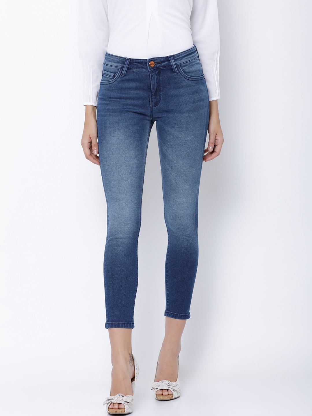 

Tokyo Talkies Women Blue Super Skinny Fit Mid-Rise Ankle-Length Stretchable Jeans