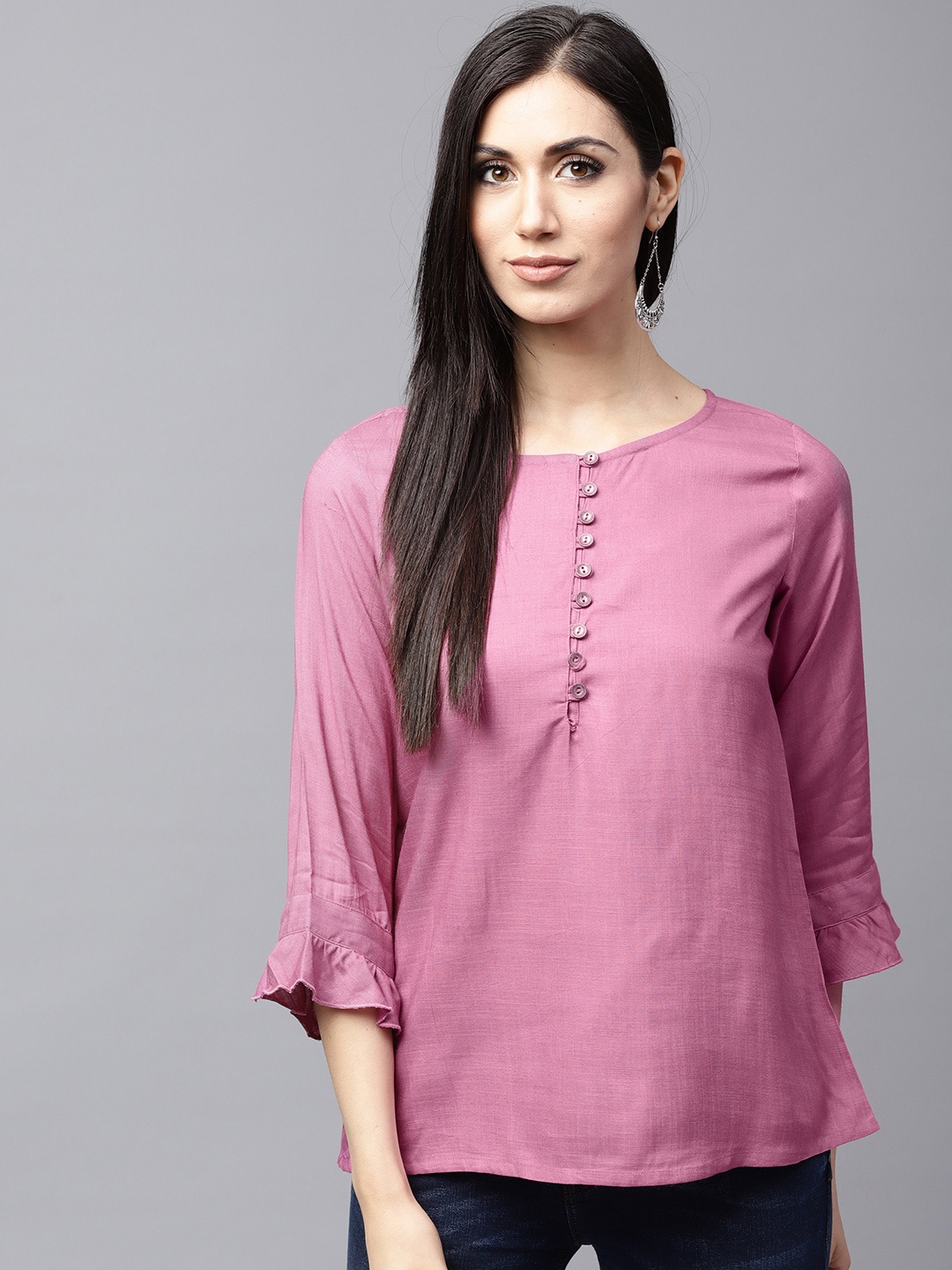 

AKS Purple Women Solid Tunic