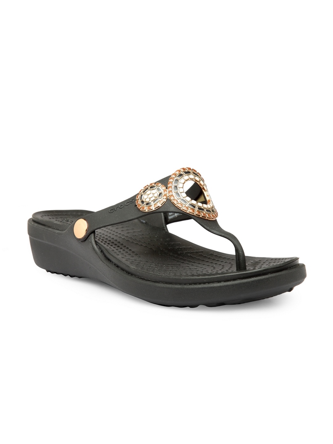 

Crocs Sanrah Women Black Solid Sandals