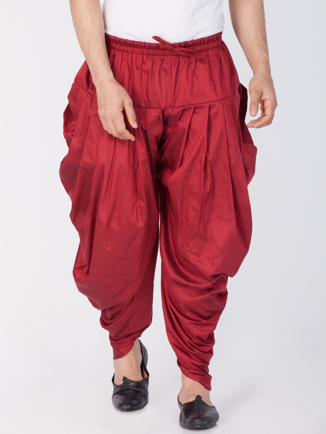 

VASTRAMAY Men Maroon Solid Dhoti Pants