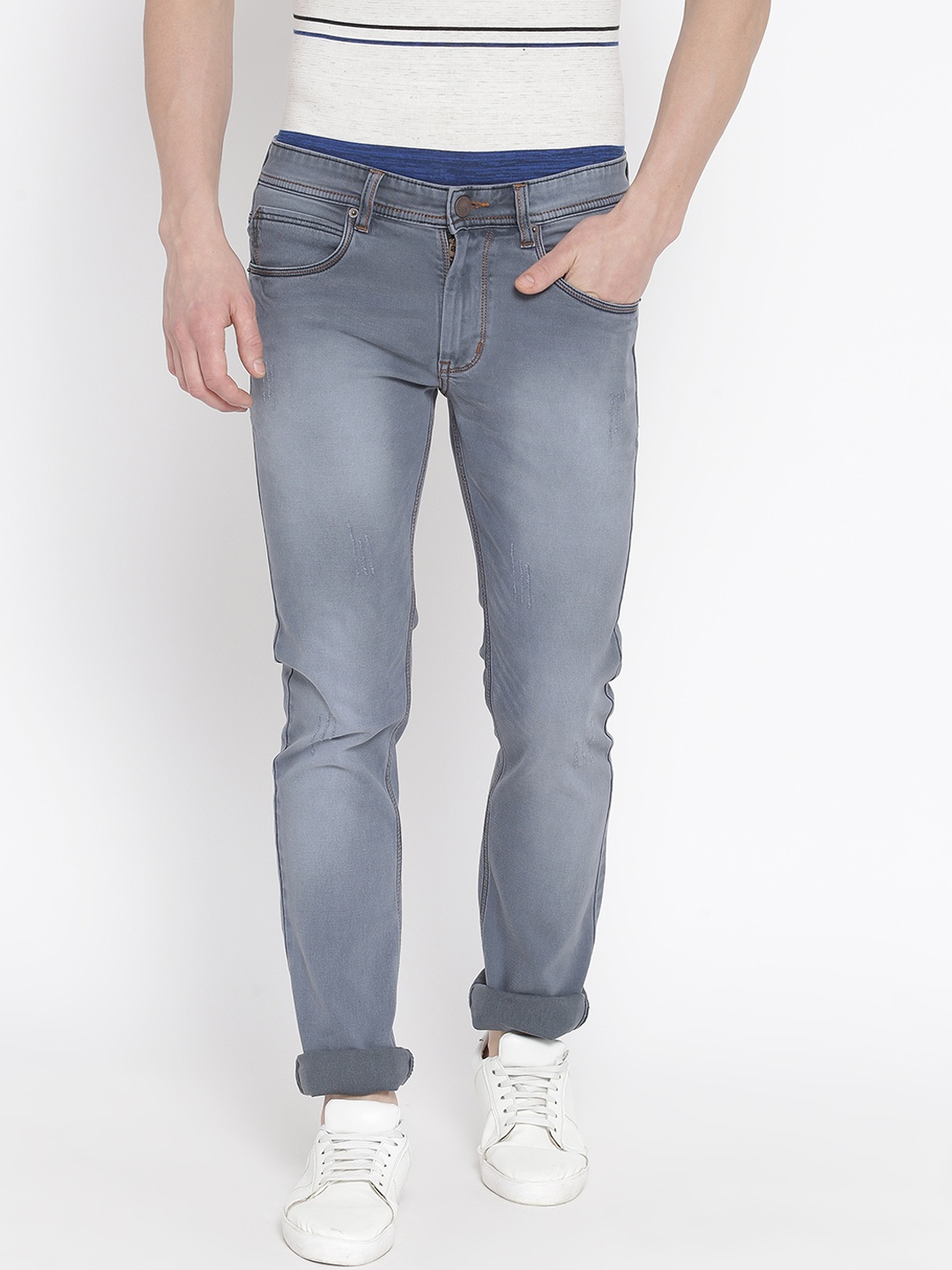 

Duke Men Grey Slim Fit Mid-Rise Clean Look Stretchable Jeans