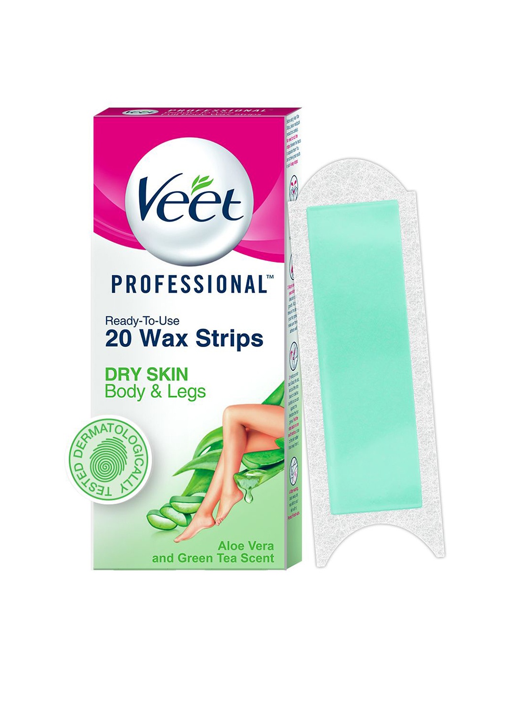 

Veet Professional Waxing Strips for Dry Skin - 20 Strips, Green
