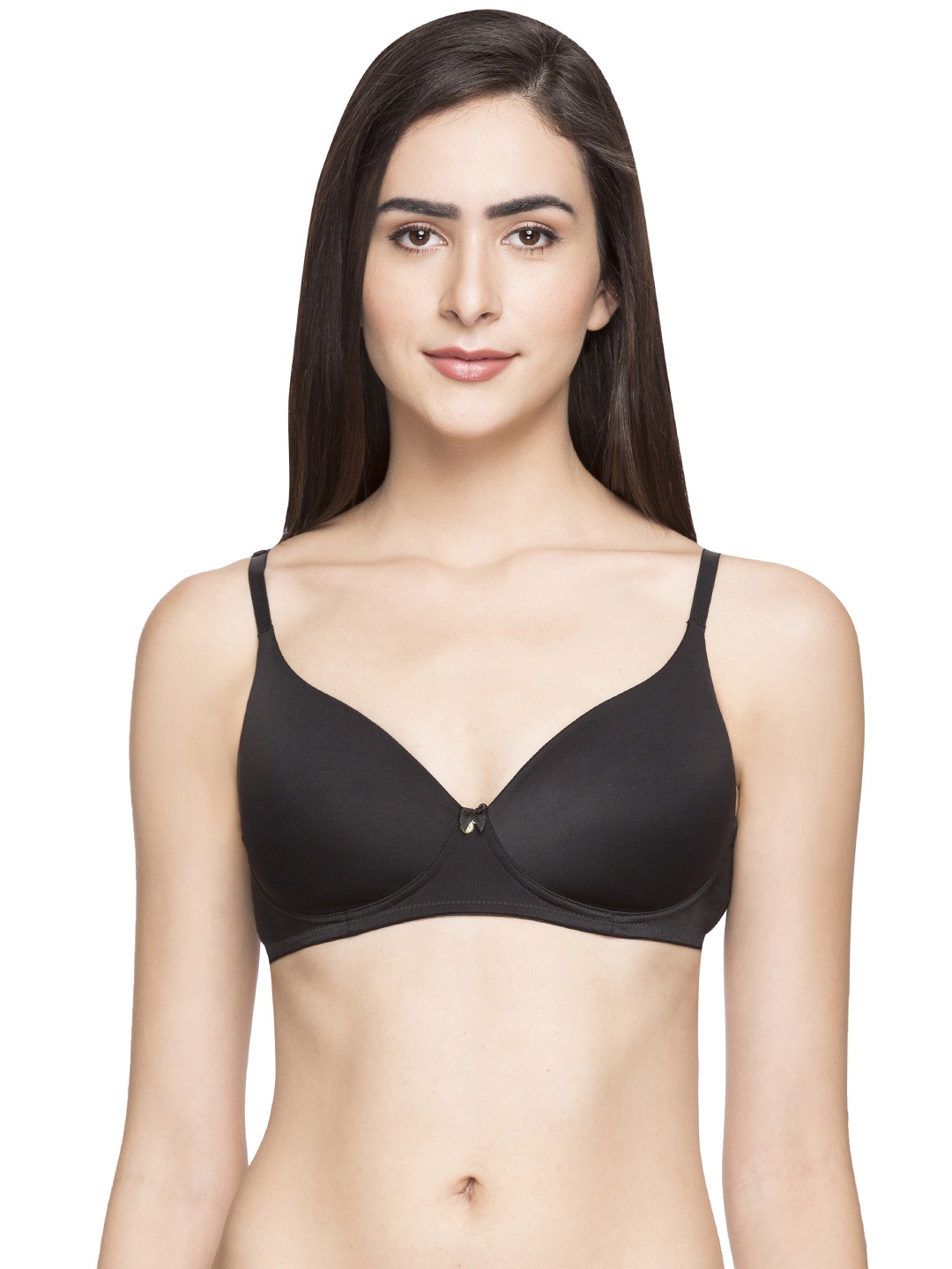 

Candyskin Black Solid Non-Wired Lightly Padded Everyday Bra CSB01BK