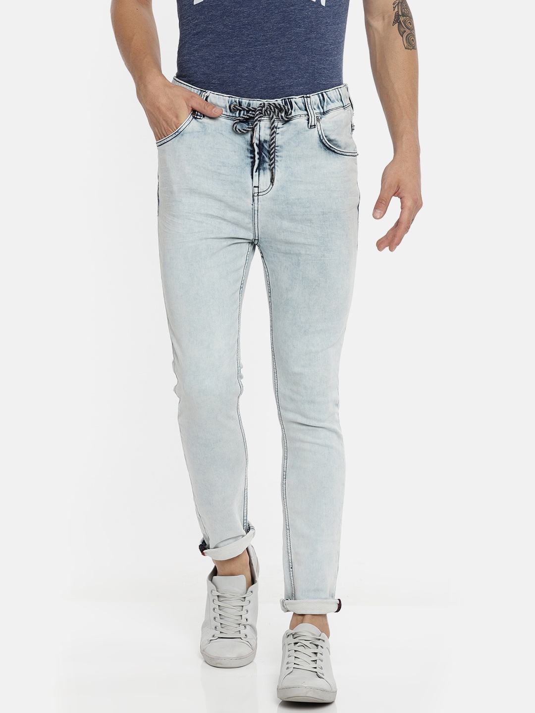

Being Human Men Blue Jogger Low-Rise Clean Look Stretchable Jeans
