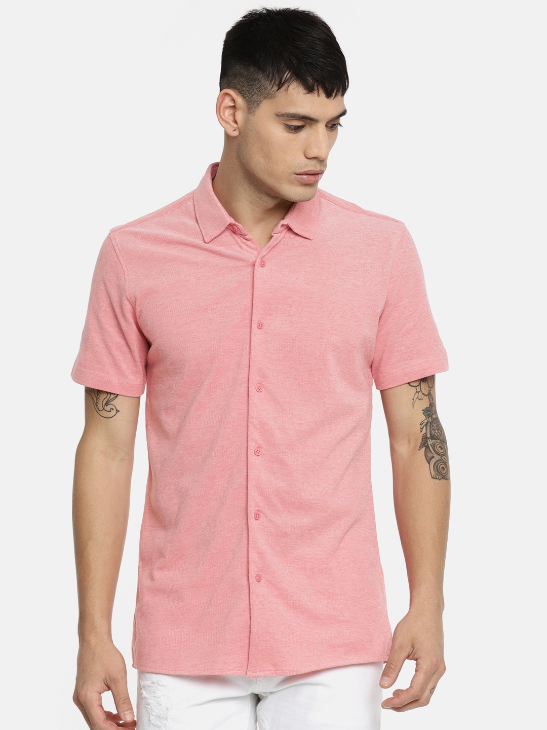 

Being Human Men Pink Slim Fit Solid Casual Shirt