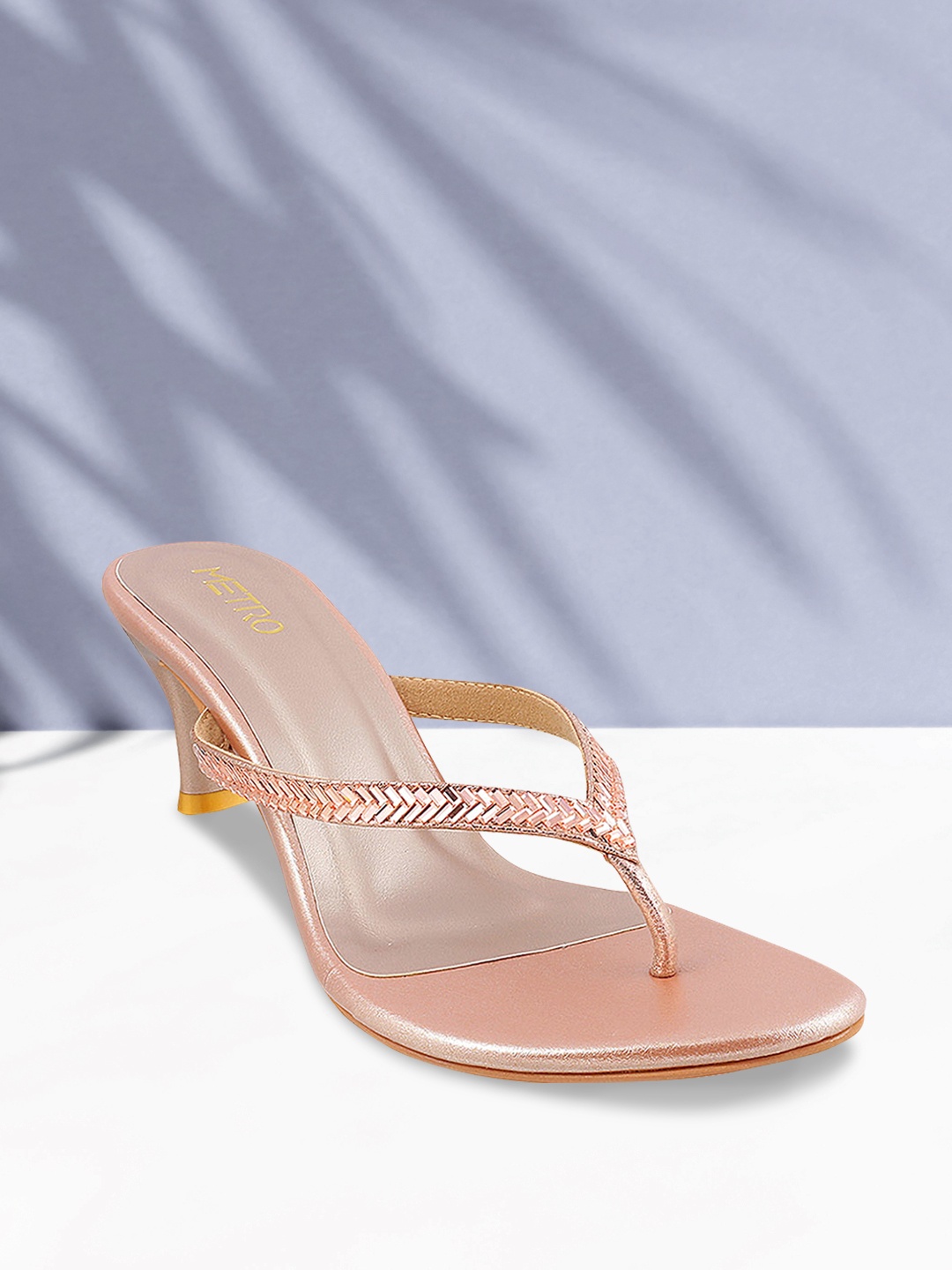 

Metro Women Rose Gold-Toned Embellished Sandals