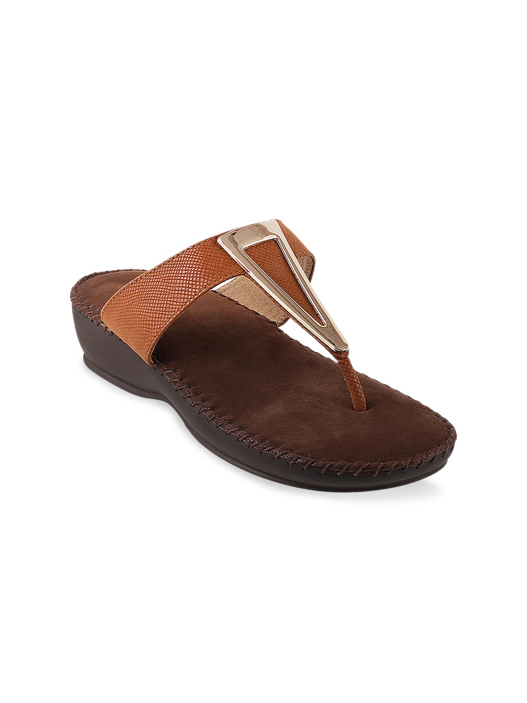 

Metro Women Tan Woven Design Synthetic One Toe Flats