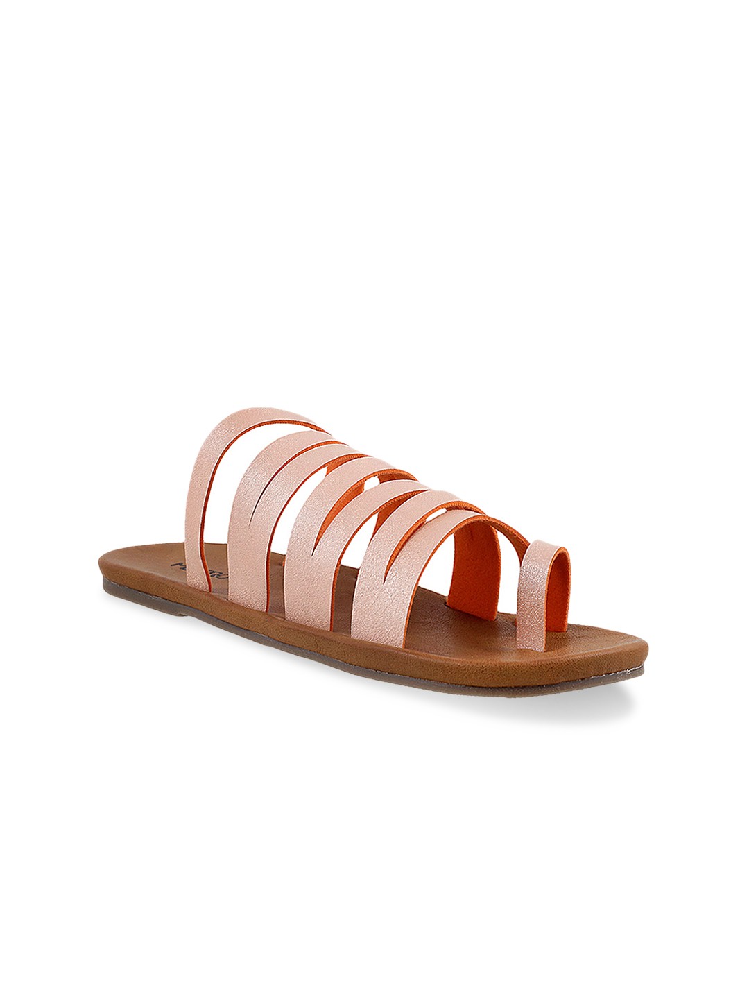 

Metro Women Peach-Coloured Solid Synthetic One Toe Flats