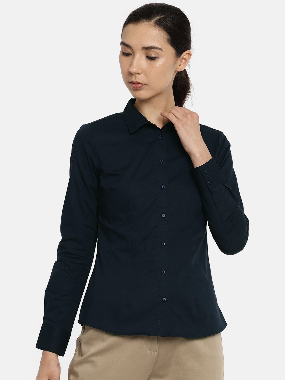 

Van Heusen Woman Full Sleeves Formal Shirt, Navy blue