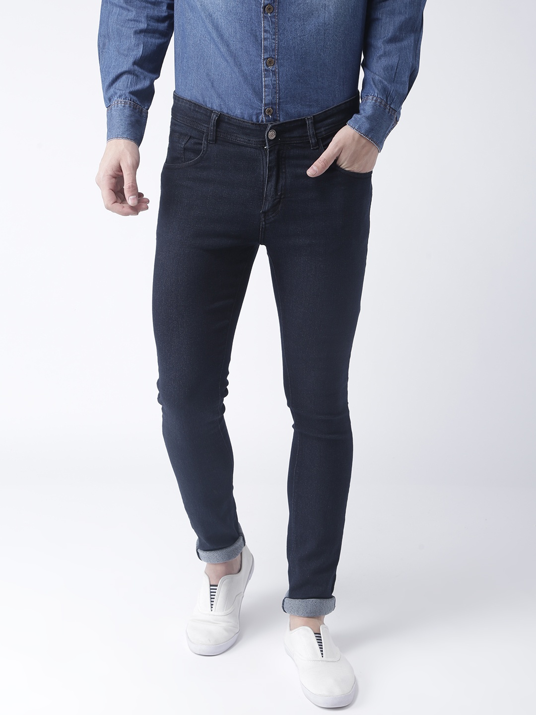 

Hangup Men Blue Slim Fit Mid-Rise Clean Look Stretchable Jeans