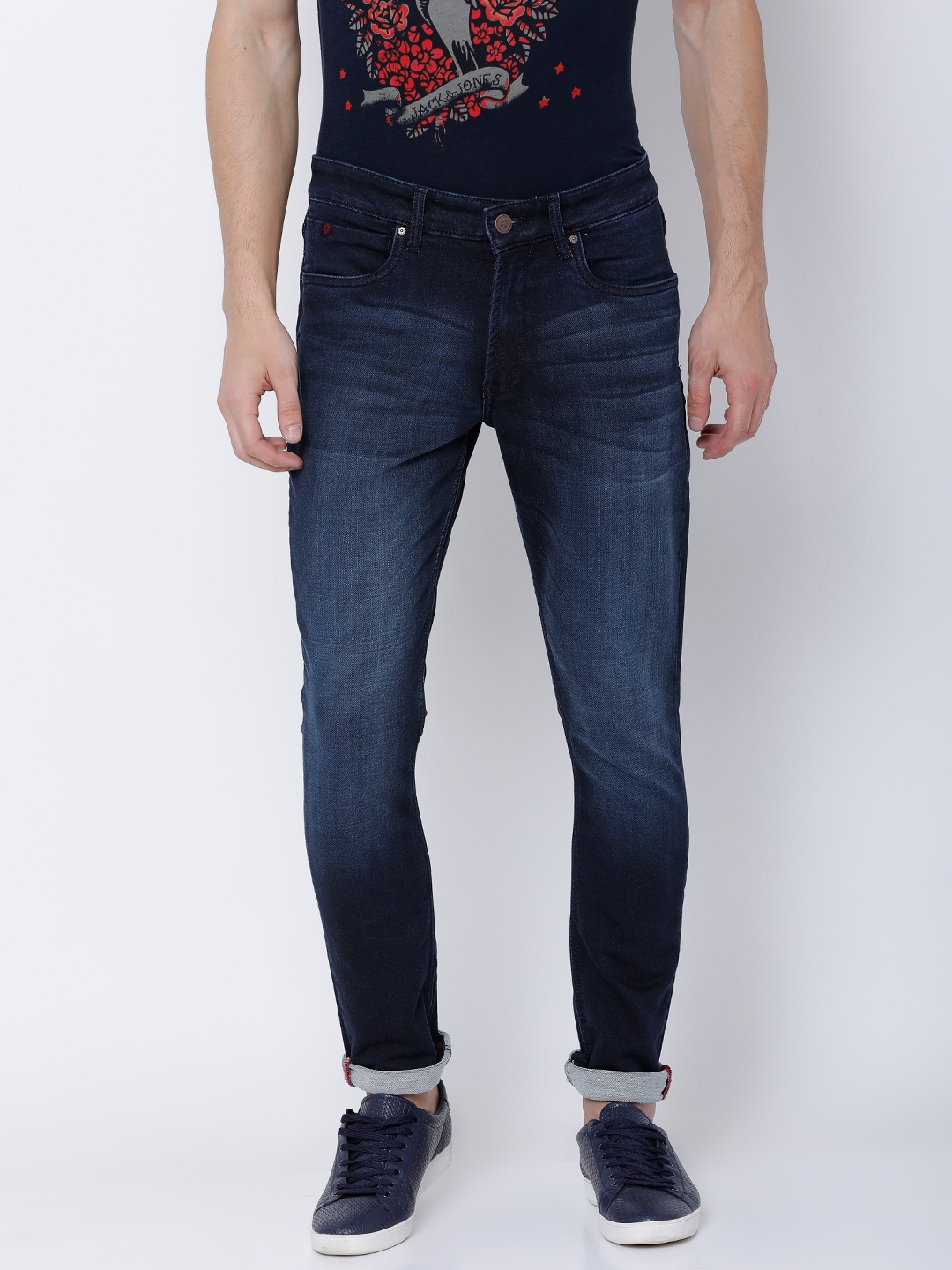 

LOCOMOTIVE Men Blue Slim Fit Mid-Rise Clean Look Stretchable Jeans