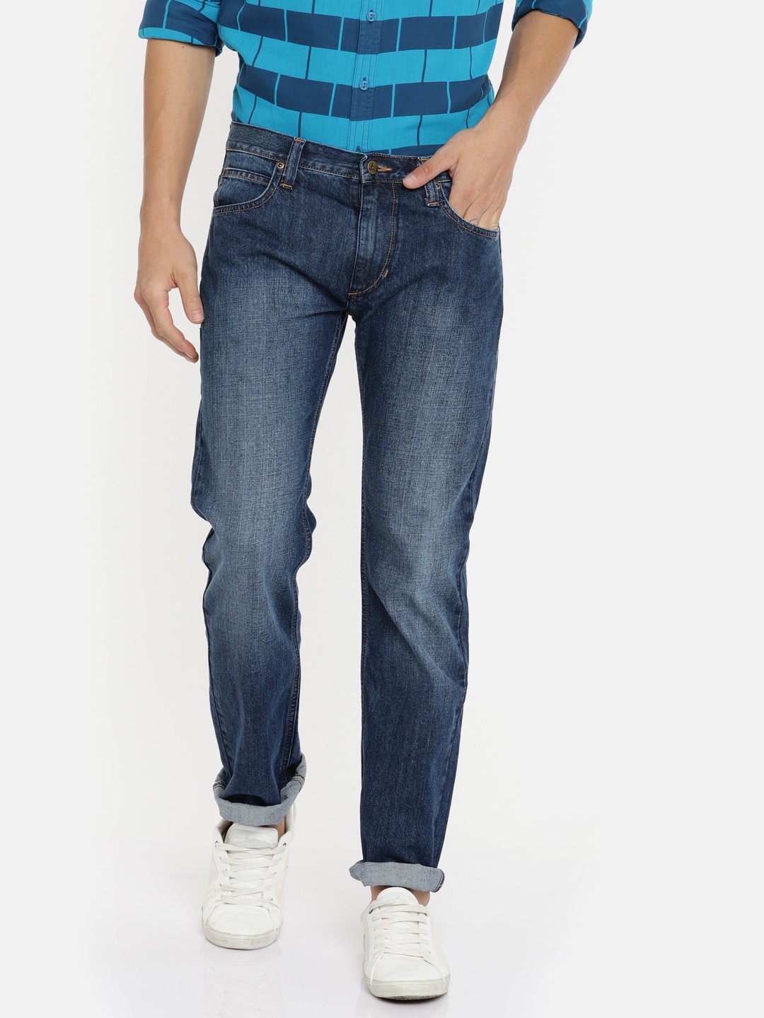 

Lee Men Blue Slim Fit Mid-Rise Clean Look Jeans