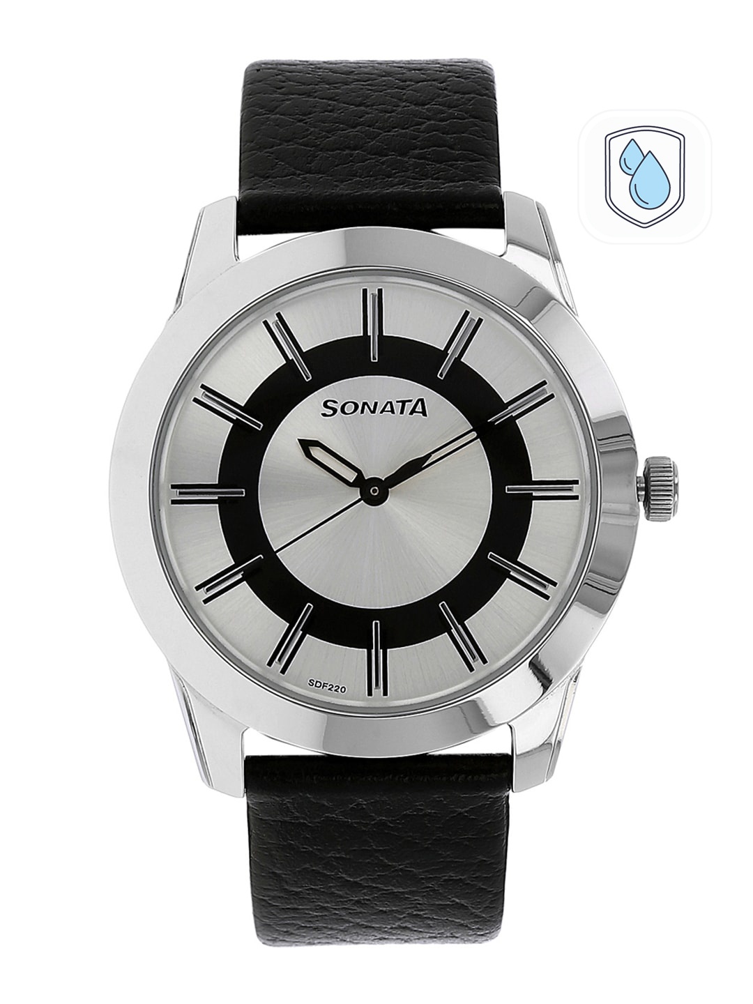 

Sonata Men Silver-Toned & Black Analogue Watch NK7924SL06