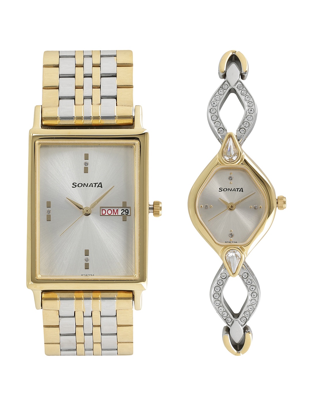 

Sonata Men Gold-Toned & Silver-Toned Analogue Watch