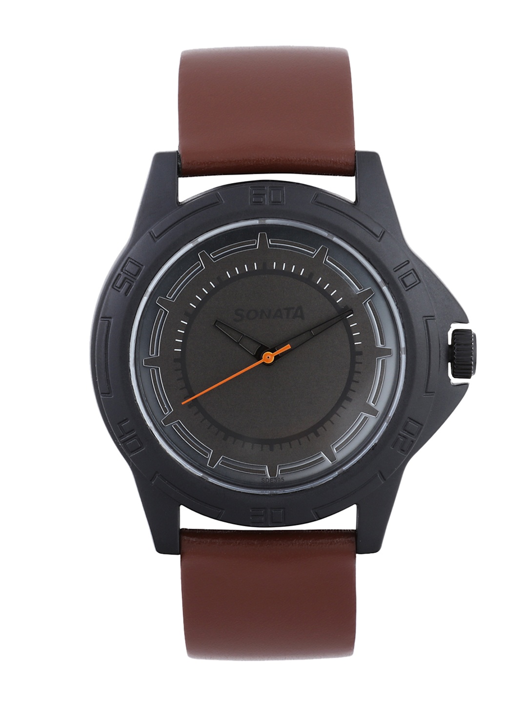 

Sonata Men Black & Brown Analogue Watch