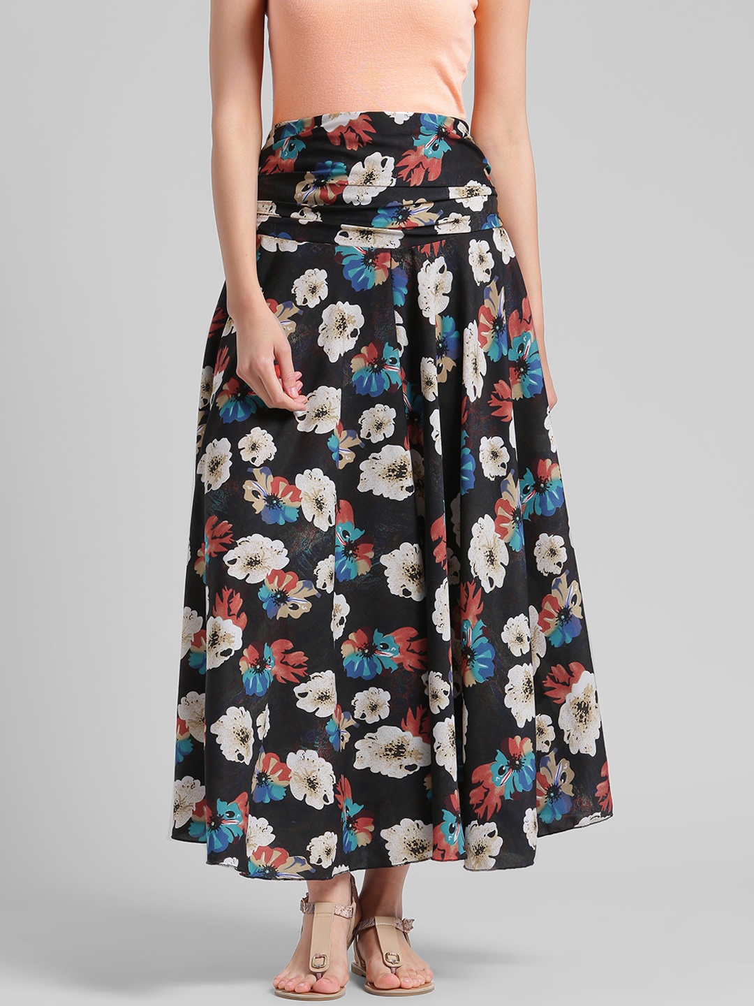 

Trend Arrest Women Black Printed Flared Palazzos