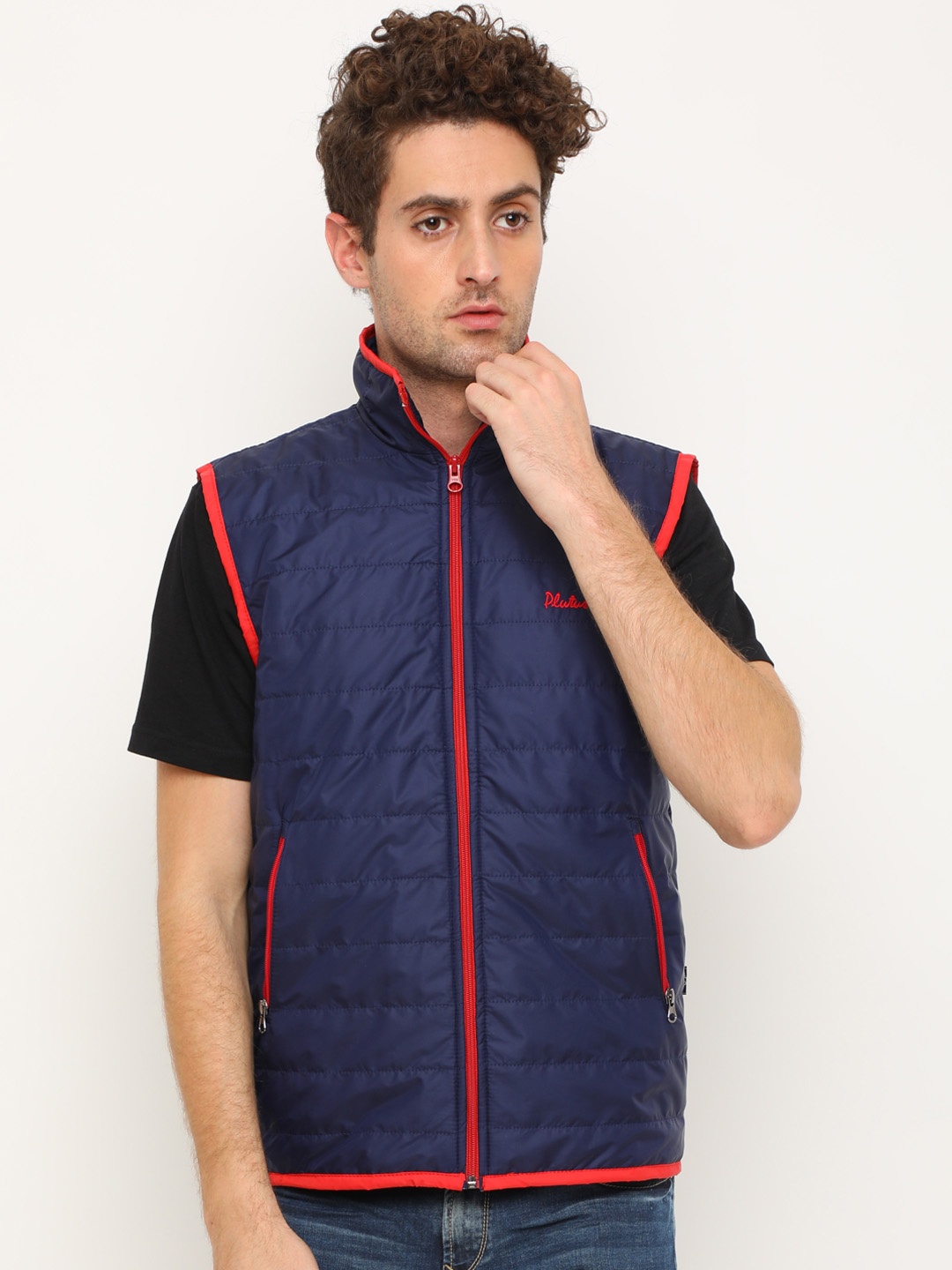 

Plutus Men Navy Blue Solid Lightweight Quilted Jacket