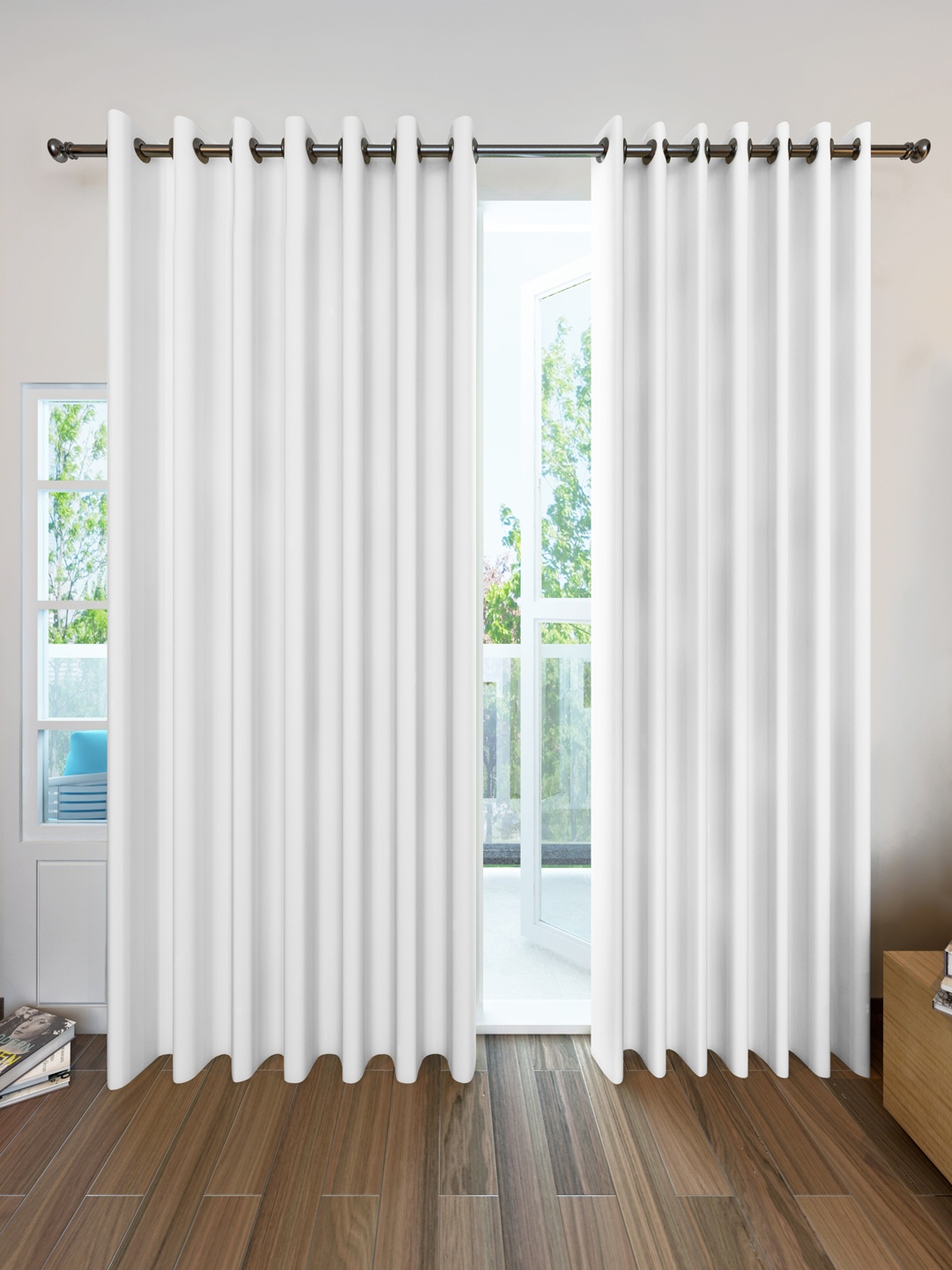 

Divine Casa Off-White Black Out Door Curtains