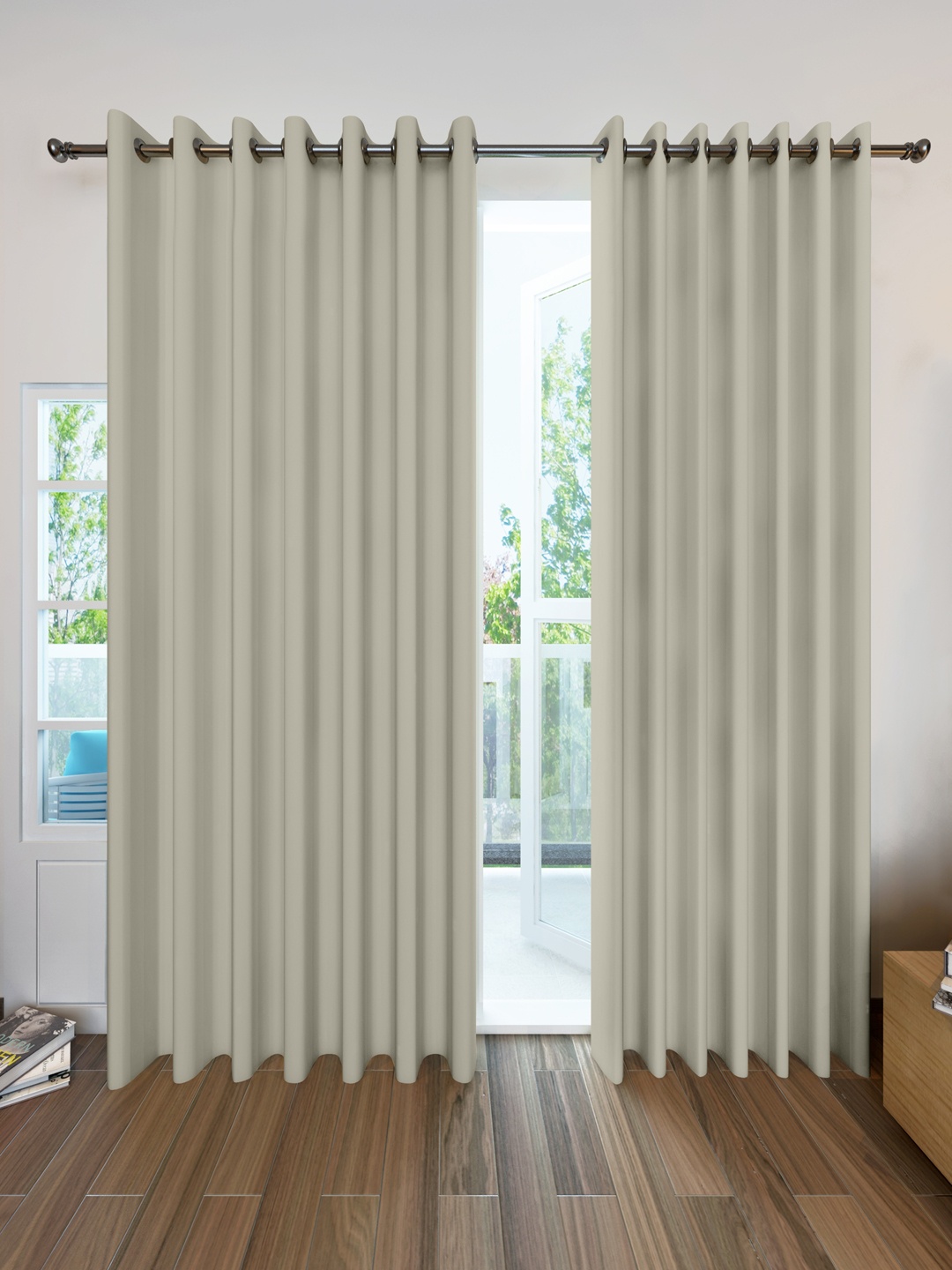 

Divine Casa Beige Black Out Door Curtains