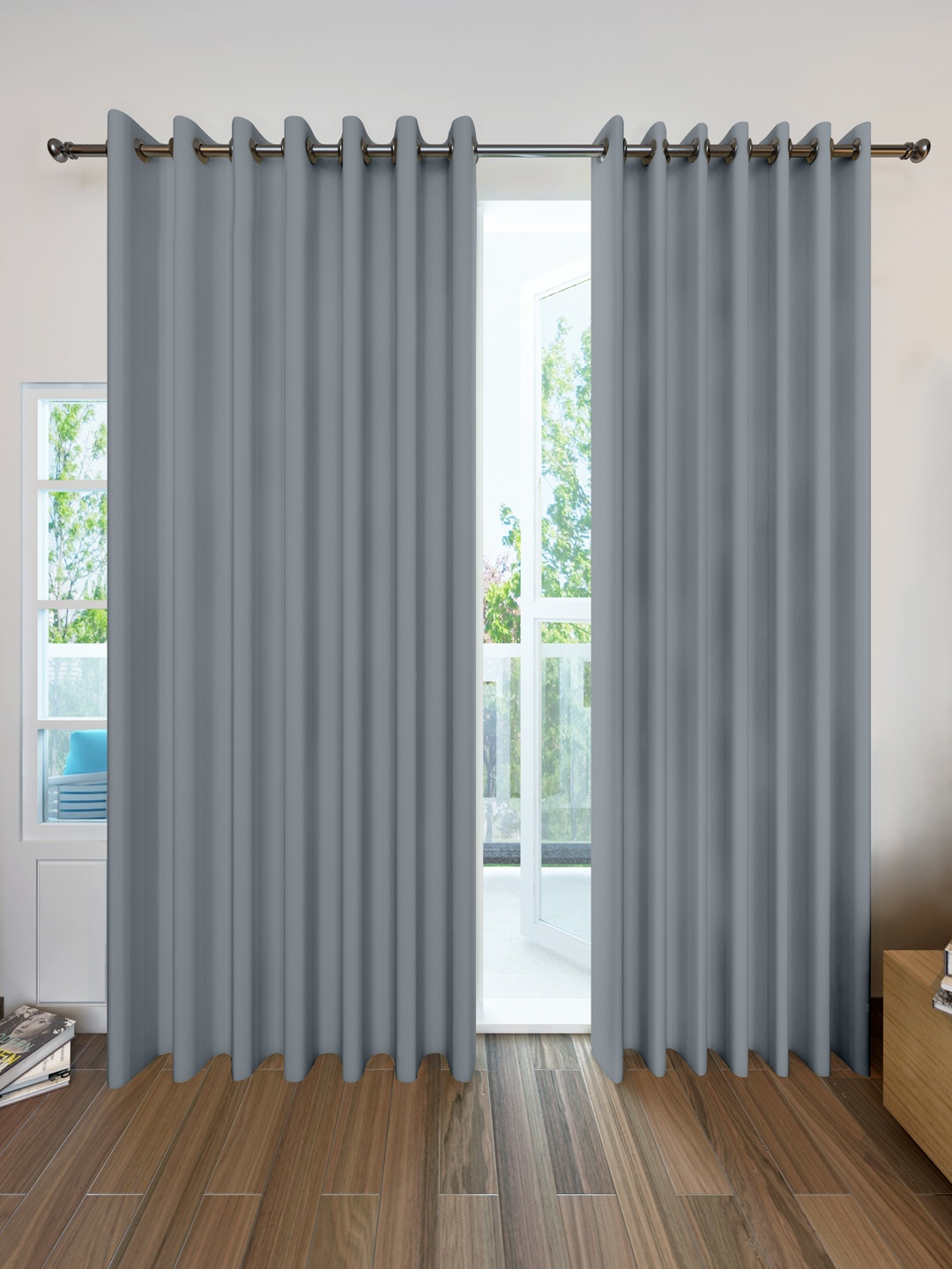 

Divine Casa Grey Black Out Door Curtains