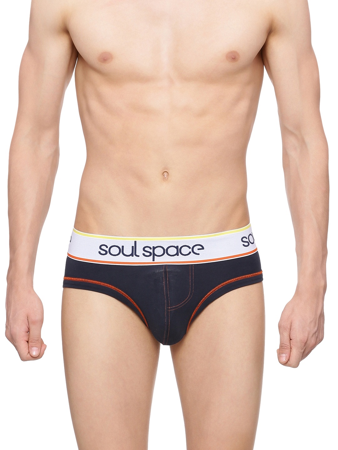 

Soul Space Navy Blue Solid Brief ME19