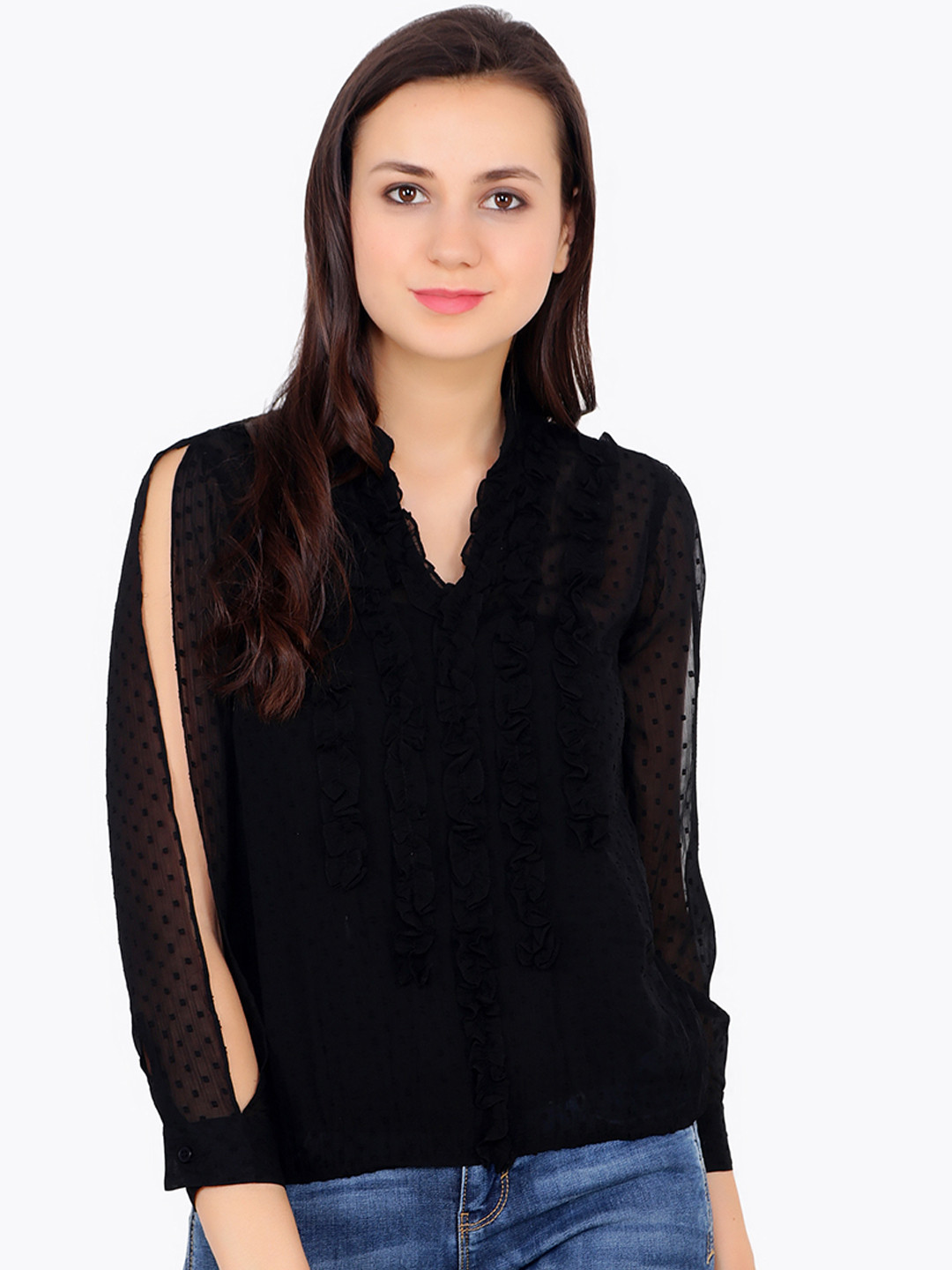 

Cation Women Black Solid Top