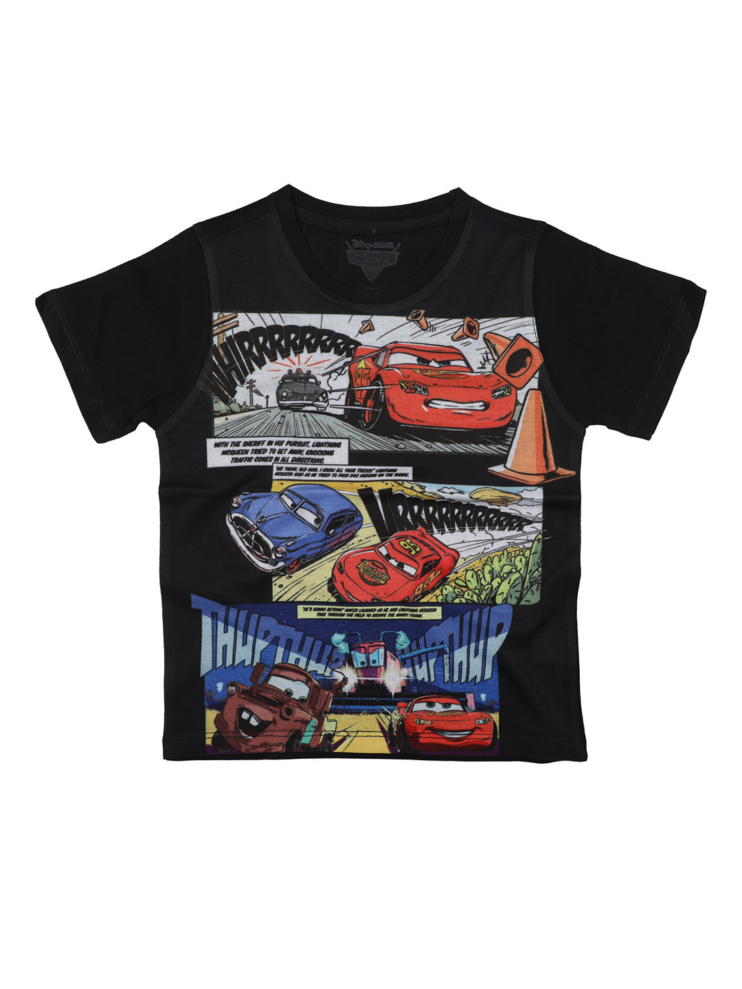 

Disney by Wear Your Mind Boys Black Printed Round Neck T-shirt