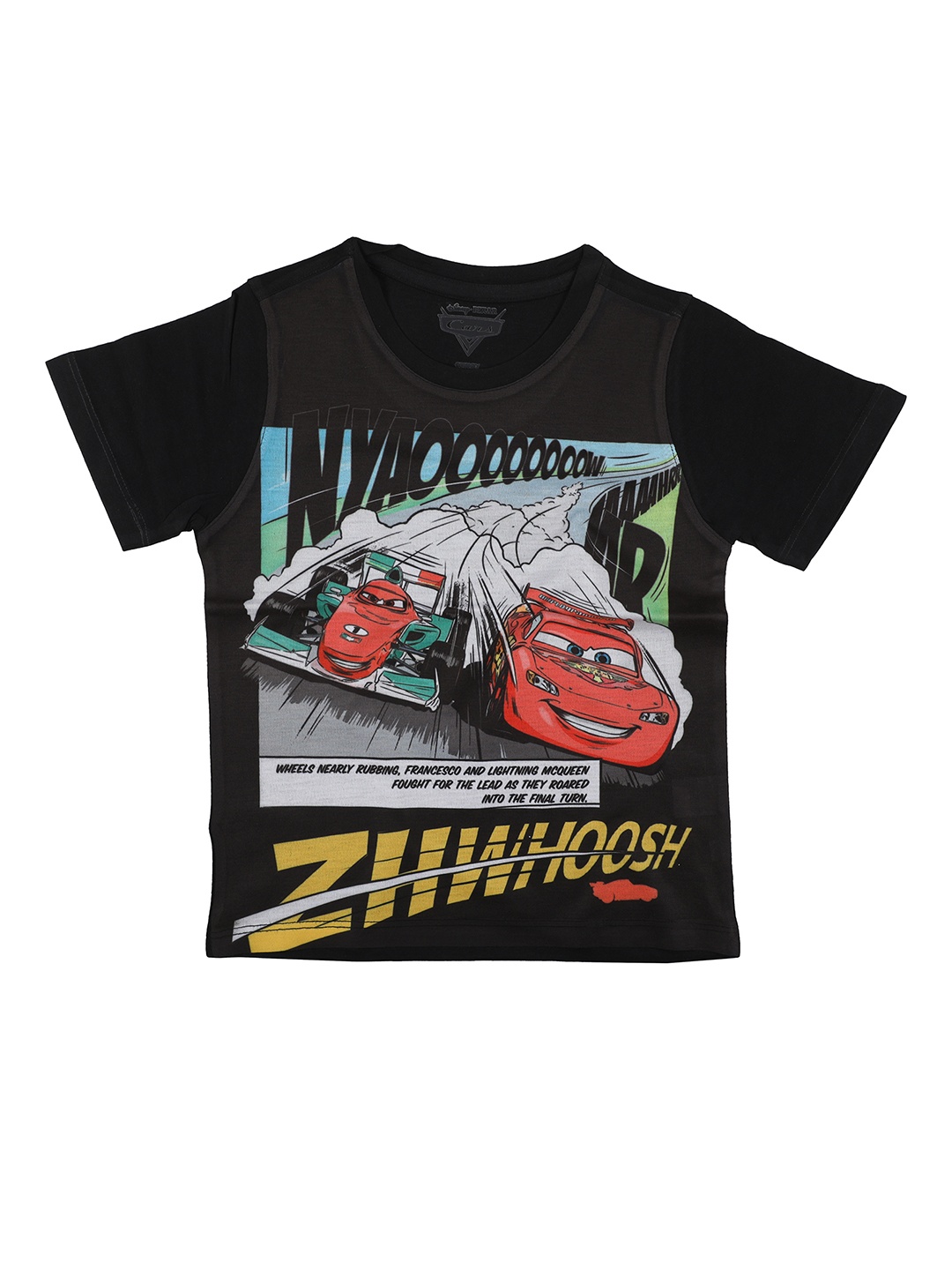 

Disney by Wear Your Mind Boys Black Printed Round Neck T-shirt