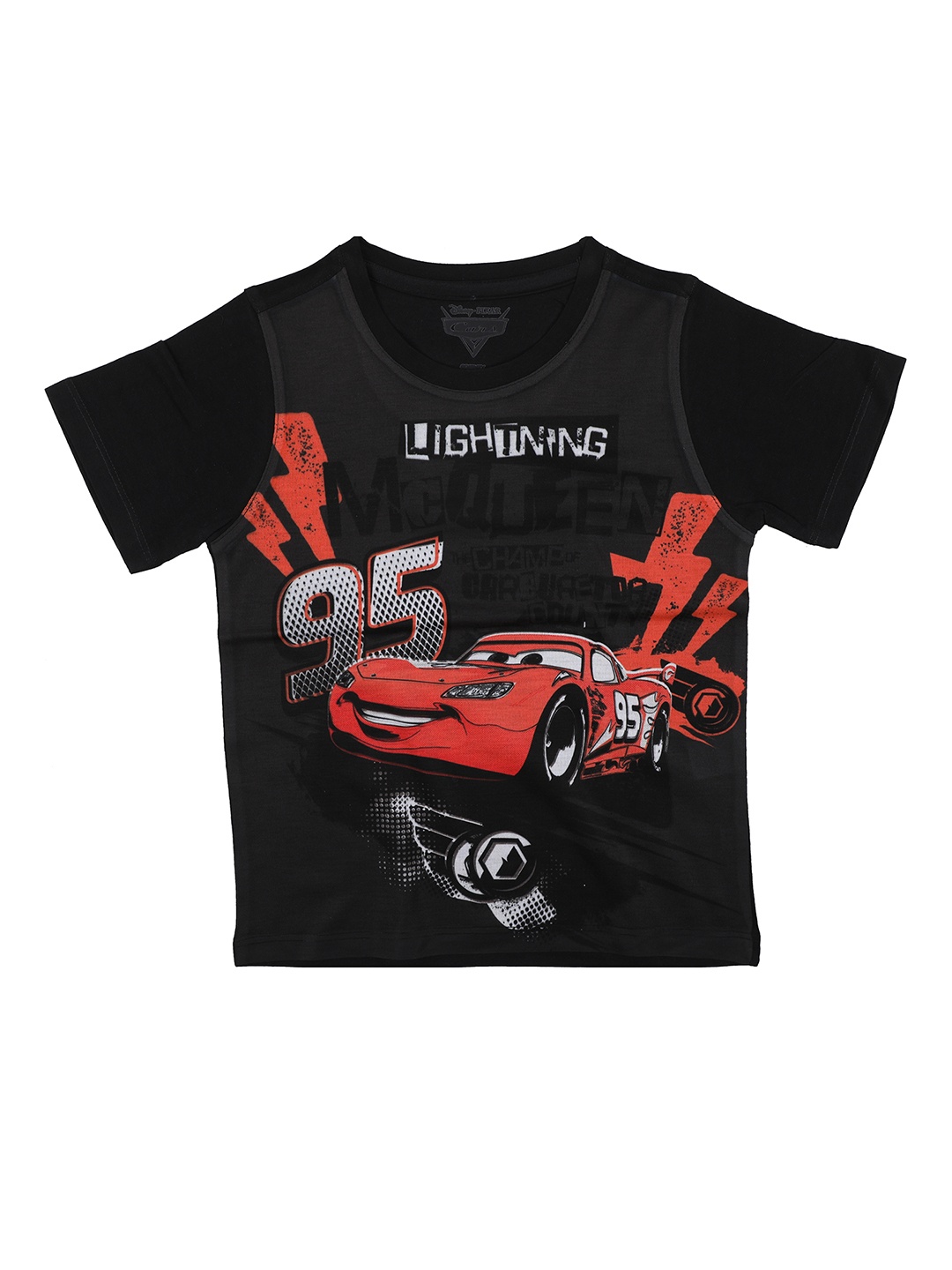 

Disney by Wear Your Mind Boys Black Printed Round Neck T-shirt