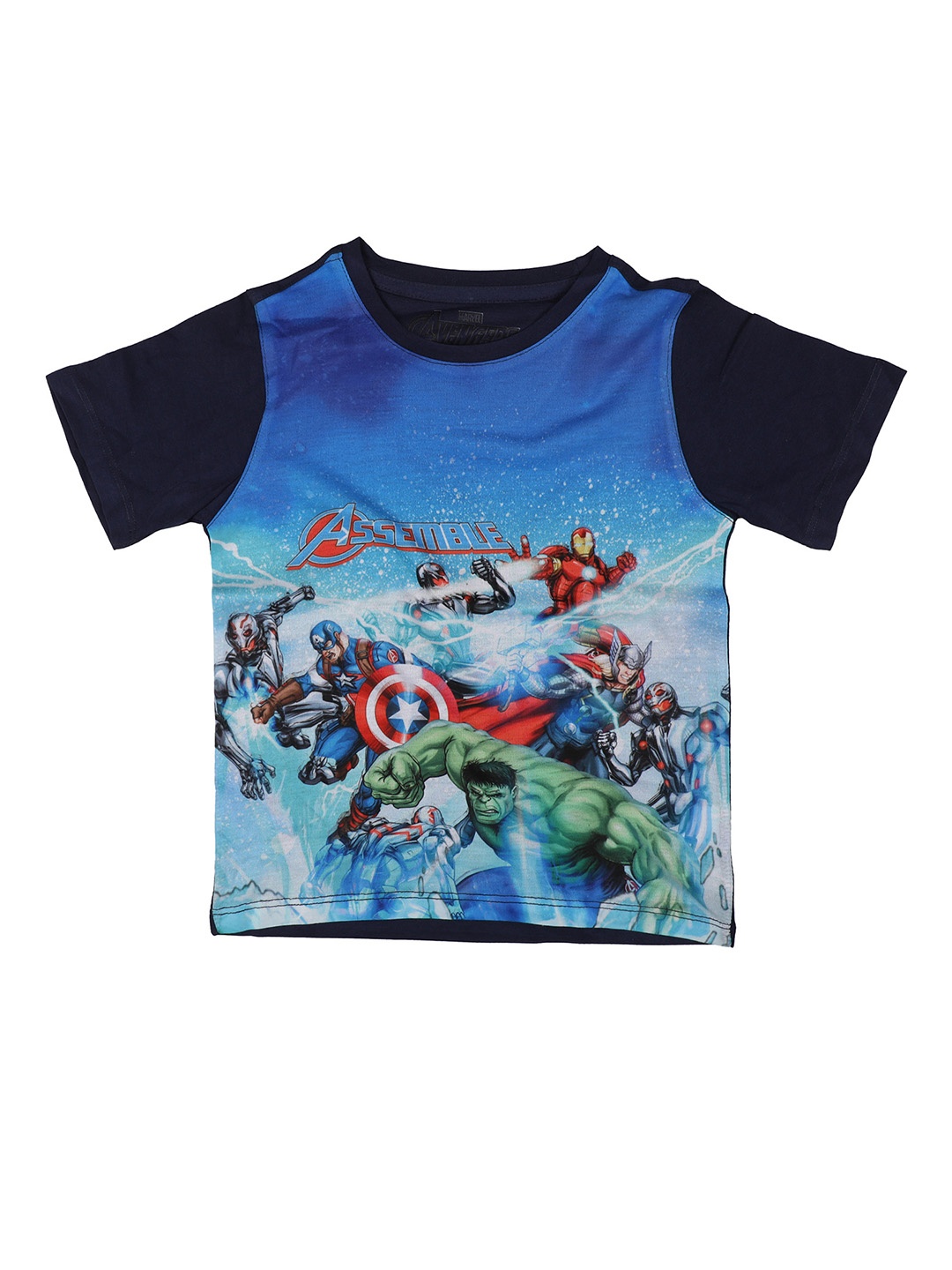 

Marvel by Wear Your Mind Boys Blue Printed Round Neck T-shirt