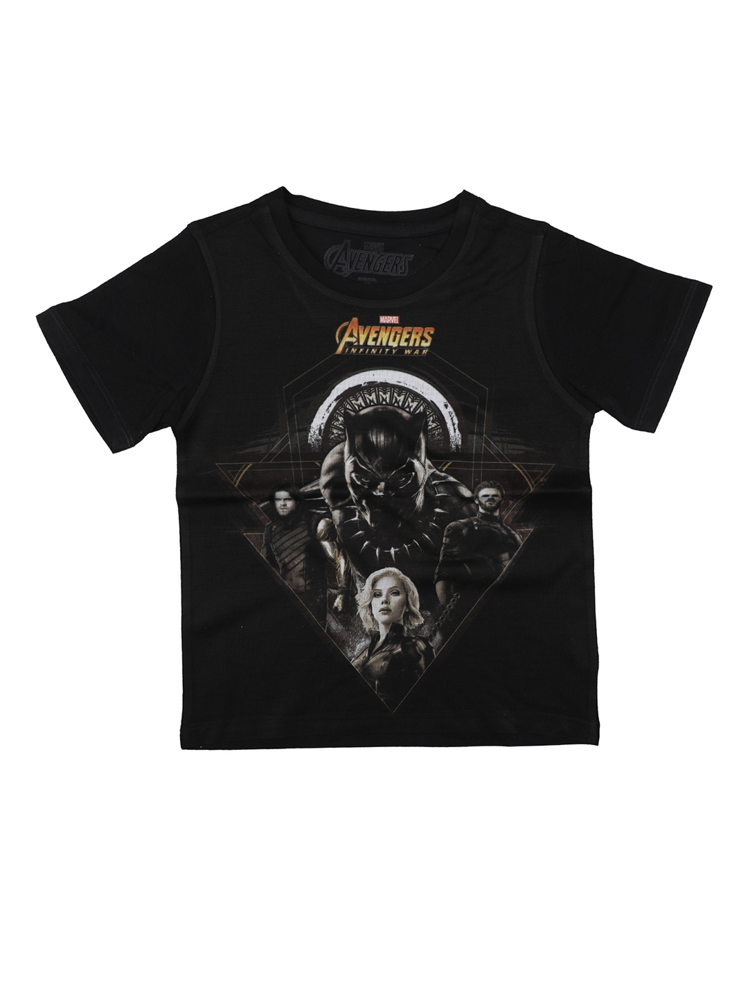 

Marvel by Wear Your Mind Boys Black Printed Round Neck T-shirt