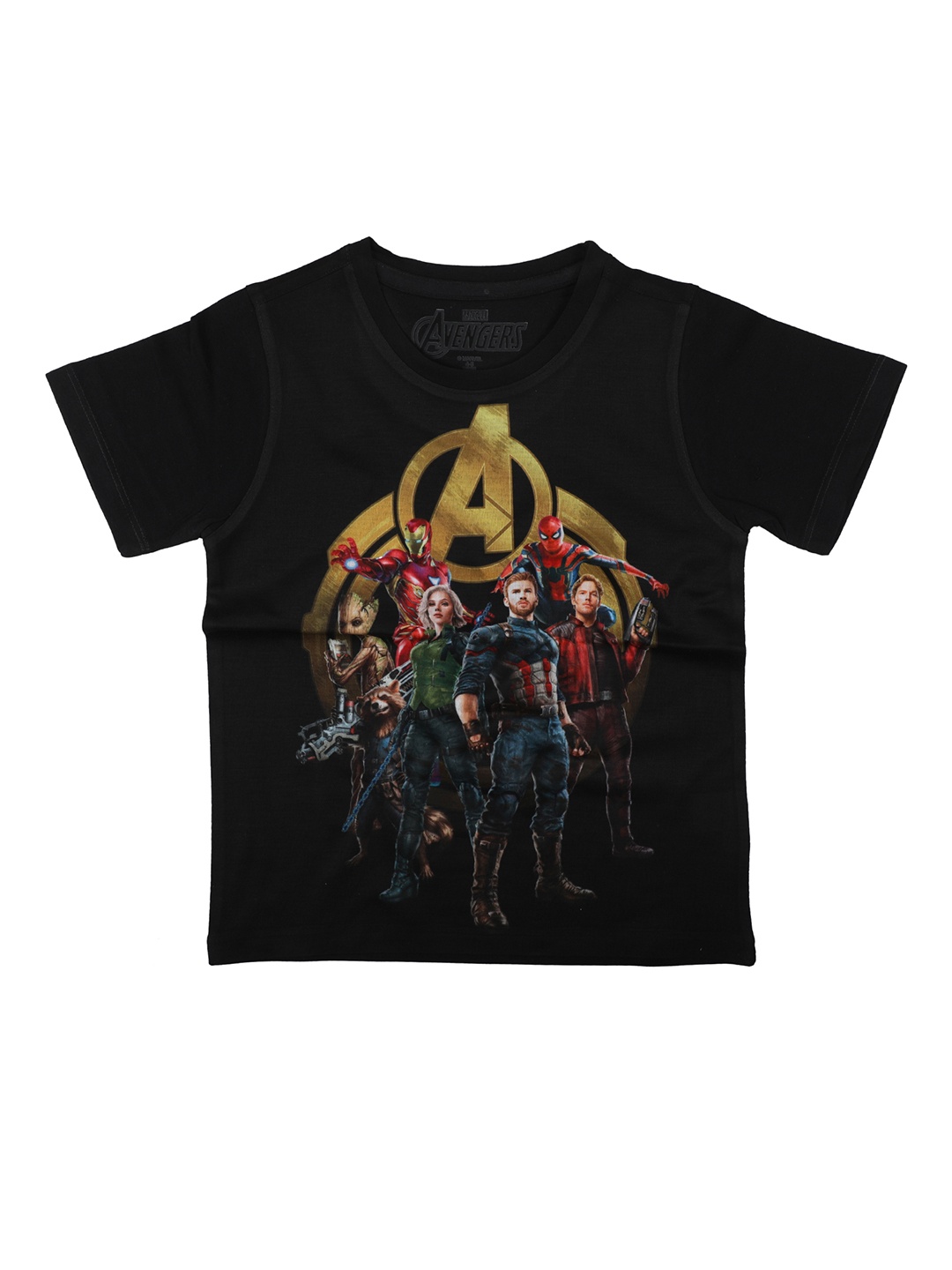 

Marvel by Wear Your Mind Boys Black Printed Round Neck T-shirt