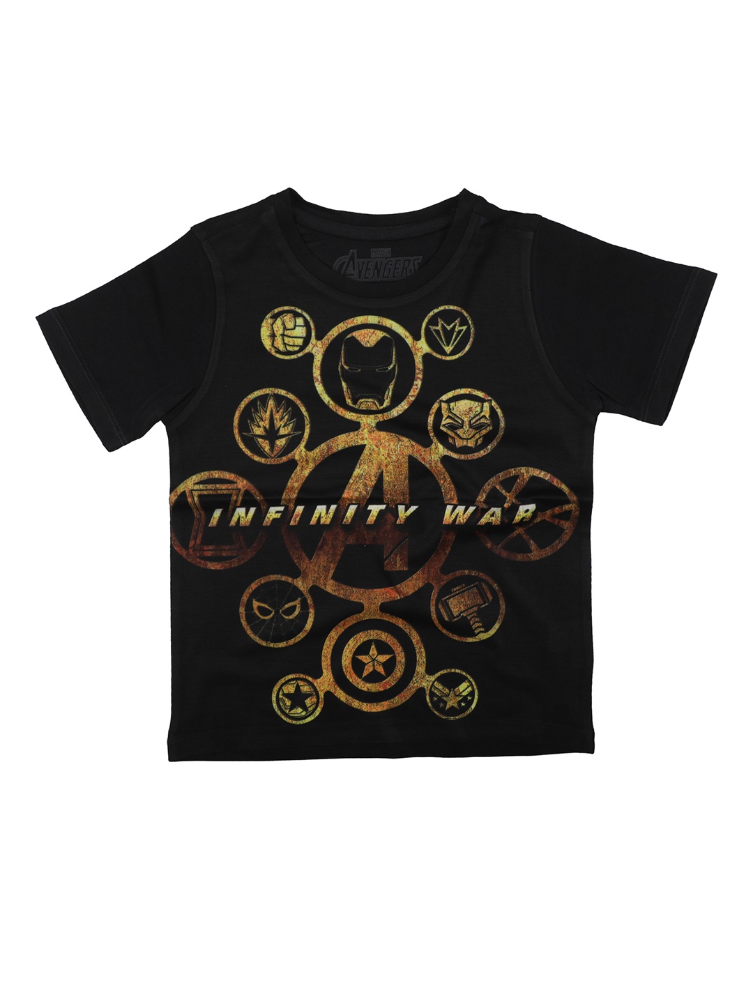 

Marvel by Wear Your Mind Boys Black Printed Round Neck T-shirt