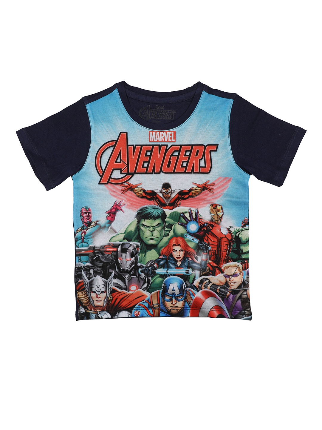 

Marvel by Wear Your Mind Boys Blue Printed Round Neck T-shirt